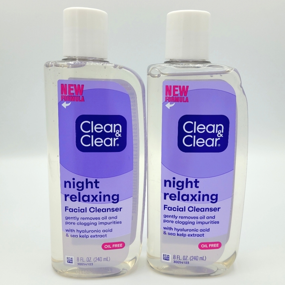 Clean & Clear Night Relaxing Deep Cleaning Face Wash Oil Free 8 fl oz (2 Pack)
